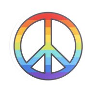StickersNW, 3", Sticker, Rainbow Peace Sign